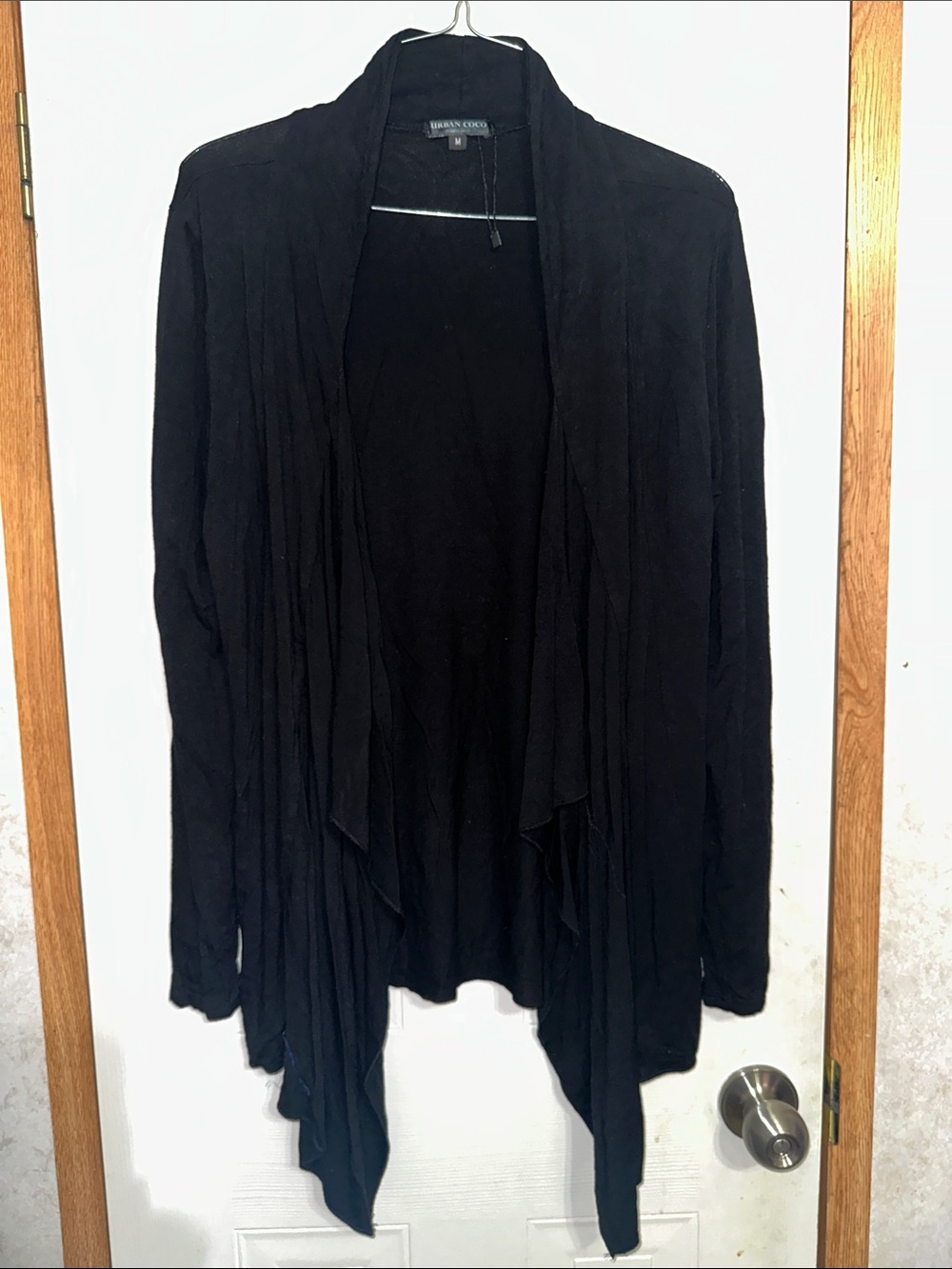 Black Open-Front Drape Cardigan - Women Sweaters
